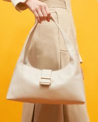 CHARLES & KEITH - Túi đeo vai nữ chữ nhật Leather Hobo