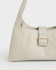 CHARLES & KEITH - Túi đeo vai nữ chữ nhật Leather Hobo