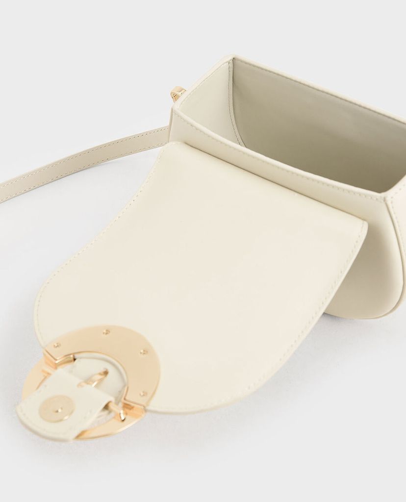 CHARLES & KEITH - Túi đeo chéo nữ Leather Saddle