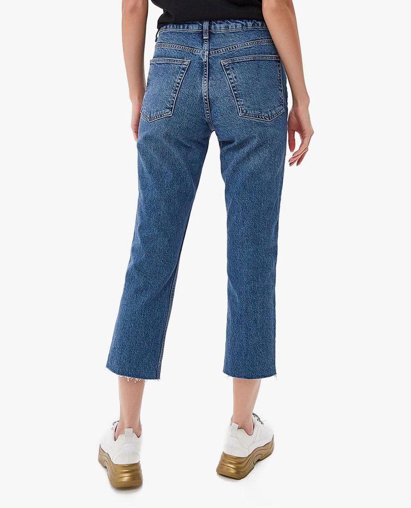 TOPSHOP - Quần jeans nữ lưng cao phối nút kim loại thời trang
