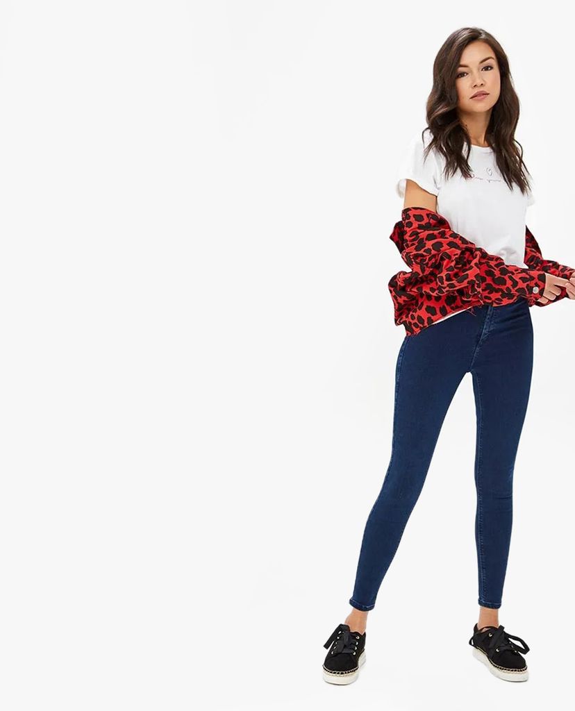 TOPSHOP - Quần jeans nữ lưng cao phom skinny
