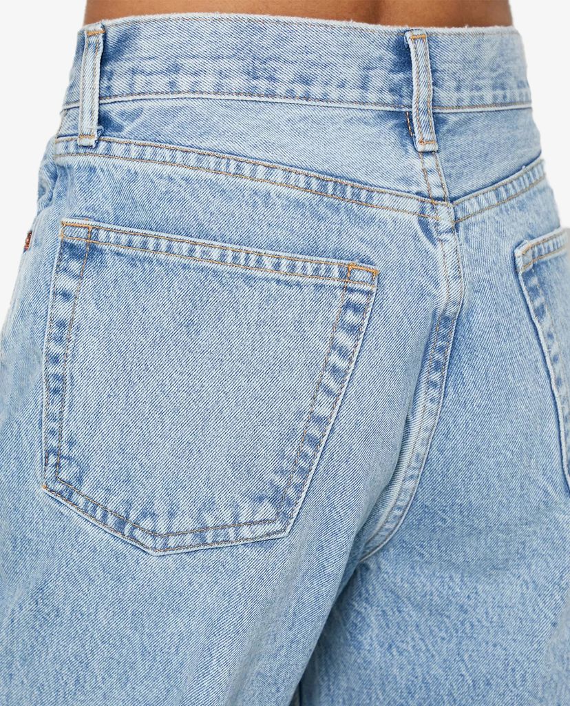 TOPSHOP - Quần jeans nữ lưng cao phom suông rách gối High Waist