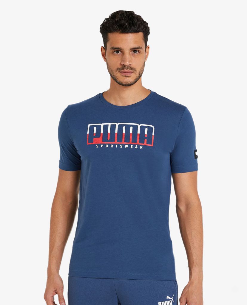 PUMA - Áo thun thể thao nam Round Neck Athletics Tee