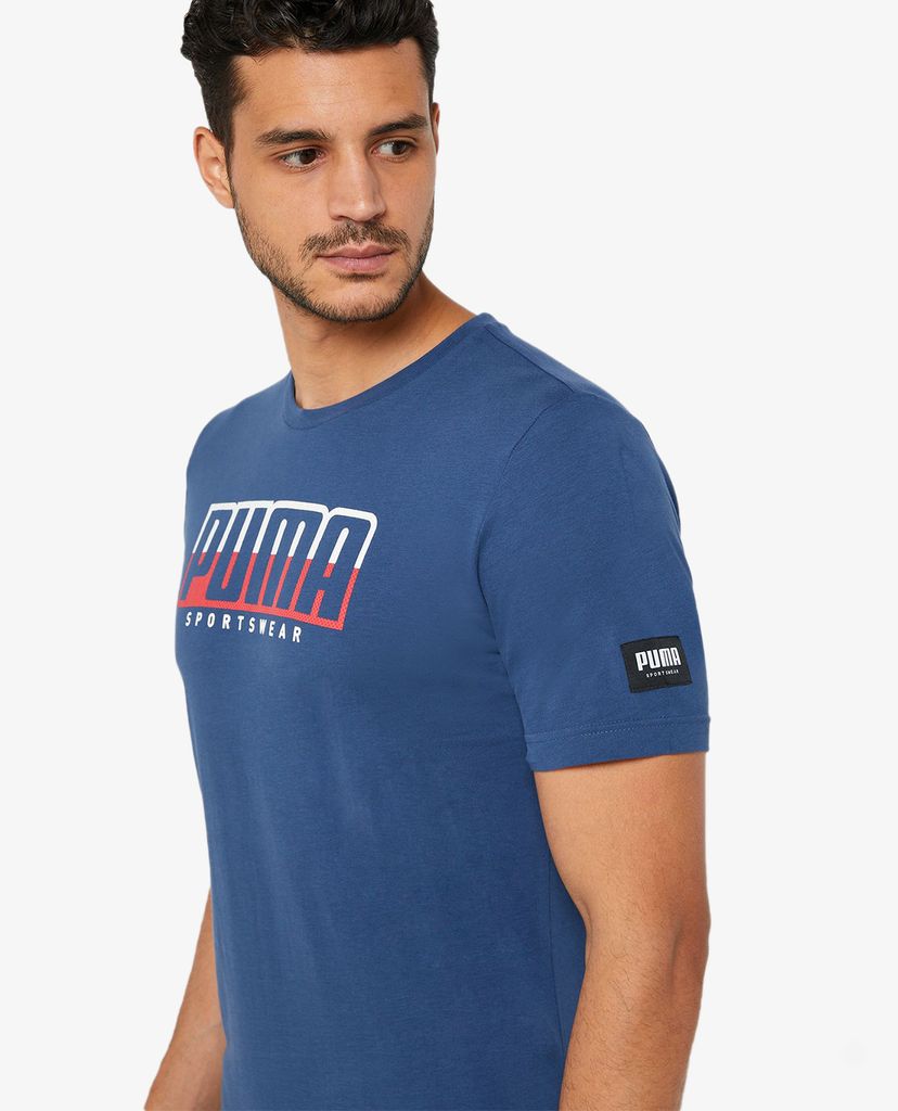 PUMA - Áo thun thể thao nam Round Neck Athletics Tee