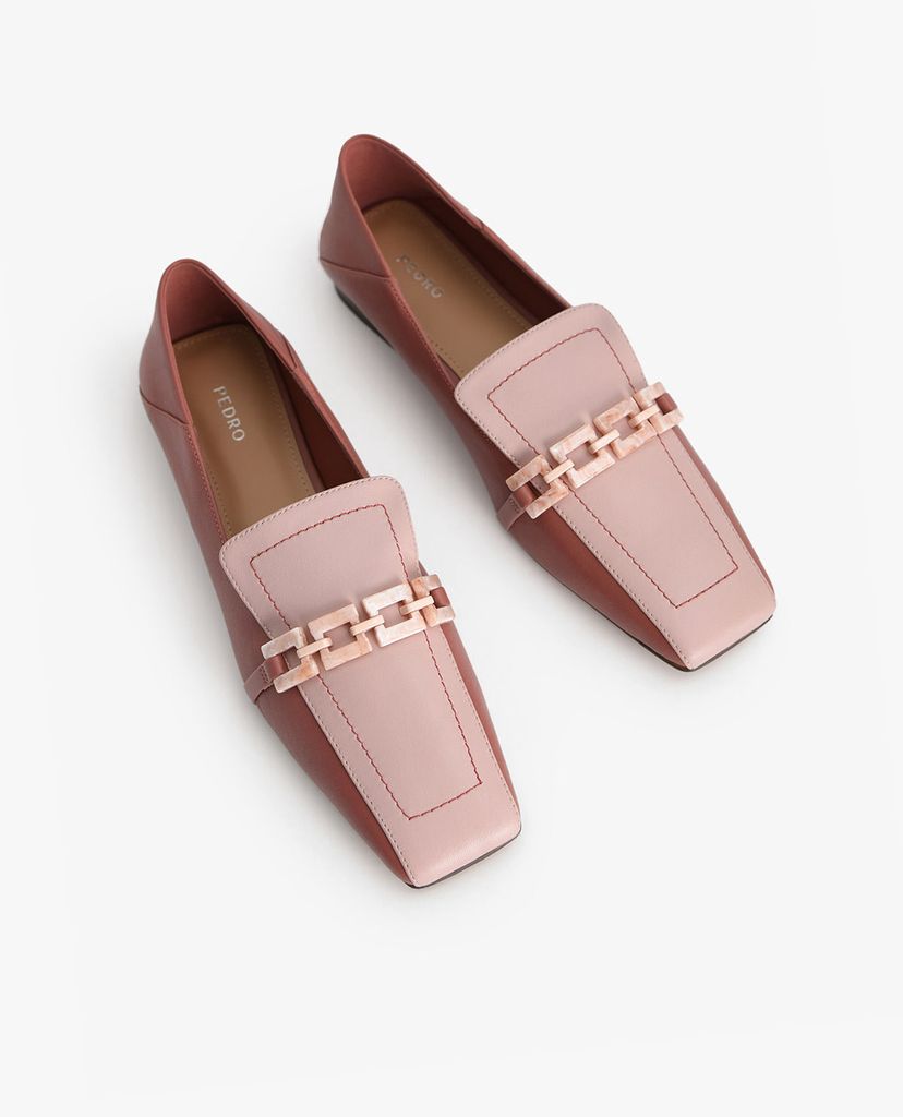 PEDRO - Giày đế bệt nữ mũi vuông Tweed Square Toe