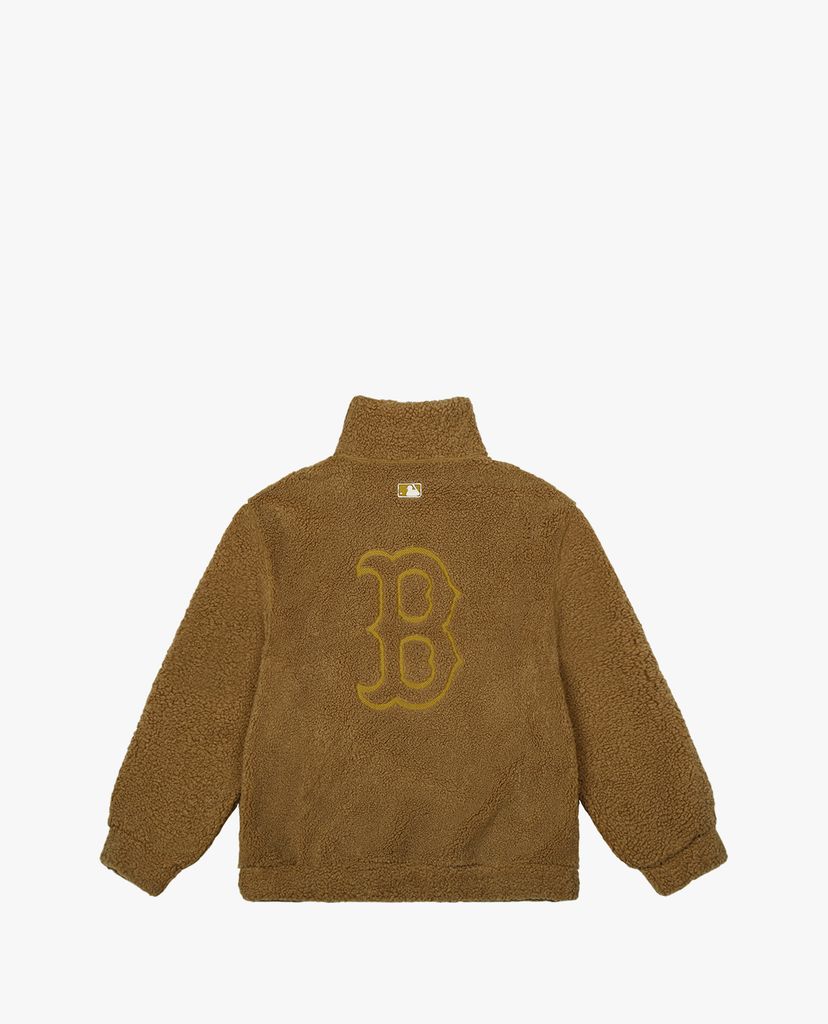 MLB - Áo khoác lông nữ cổ cao tay dài Fleece Big Logo