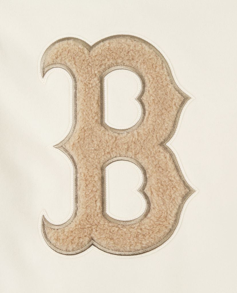 MLB - Áo hoodie tay dài phối zip Fleece Fleece Big Logo