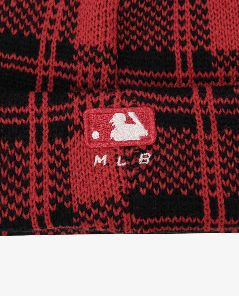 MLB - Nón len họa tiết sọc caro Check