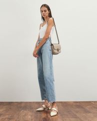 CHARLES & KEITH - Túi đeo vai nữ chữ nhật Metallic Push Lock