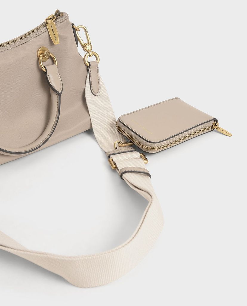 CHARLES & KEITH - Túi đeo vai nữ chữ nhật Double Handle