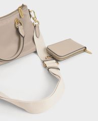 CHARLES & KEITH - Túi đeo vai nữ chữ nhật Double Handle