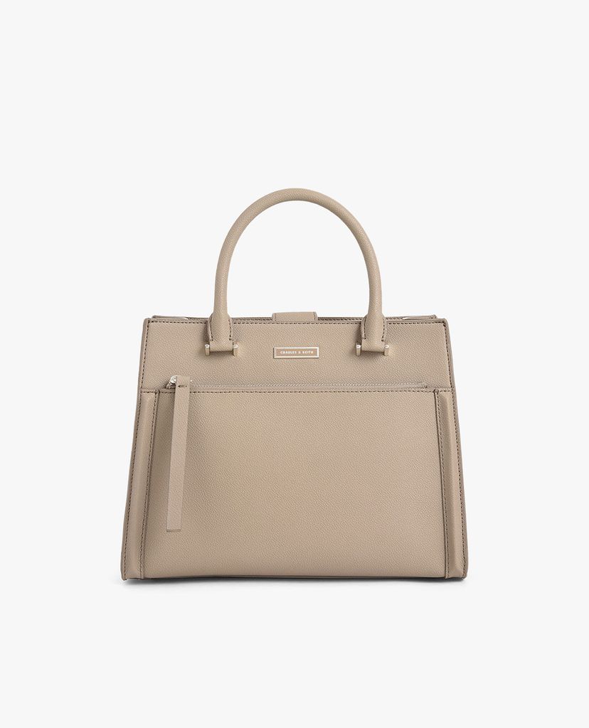 CHARLES & KEITH - Túi xách nữ chữ nhật Double Handle Front Zip Tote