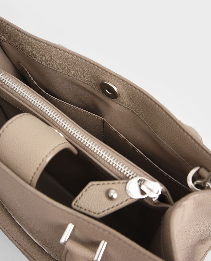 CHARLES & KEITH - Túi xách nữ chữ nhật Double Handle Front Zip Tote