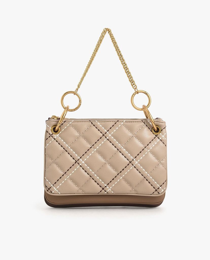CHARLES & KEITH - Túi đeo chéo nữ tay cầm bằng kim loại thời trang
