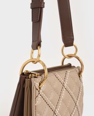CHARLES & KEITH - Túi đeo chéo nữ tay cầm bằng kim loại thời trang