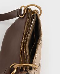 CHARLES & KEITH - Túi đeo chéo nữ tay cầm bằng kim loại thời trang