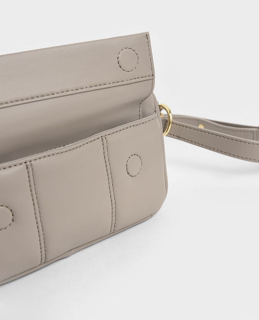 CHARLES & KEITH - Túi đeo chéo chữ nhật Quilted Rectangular