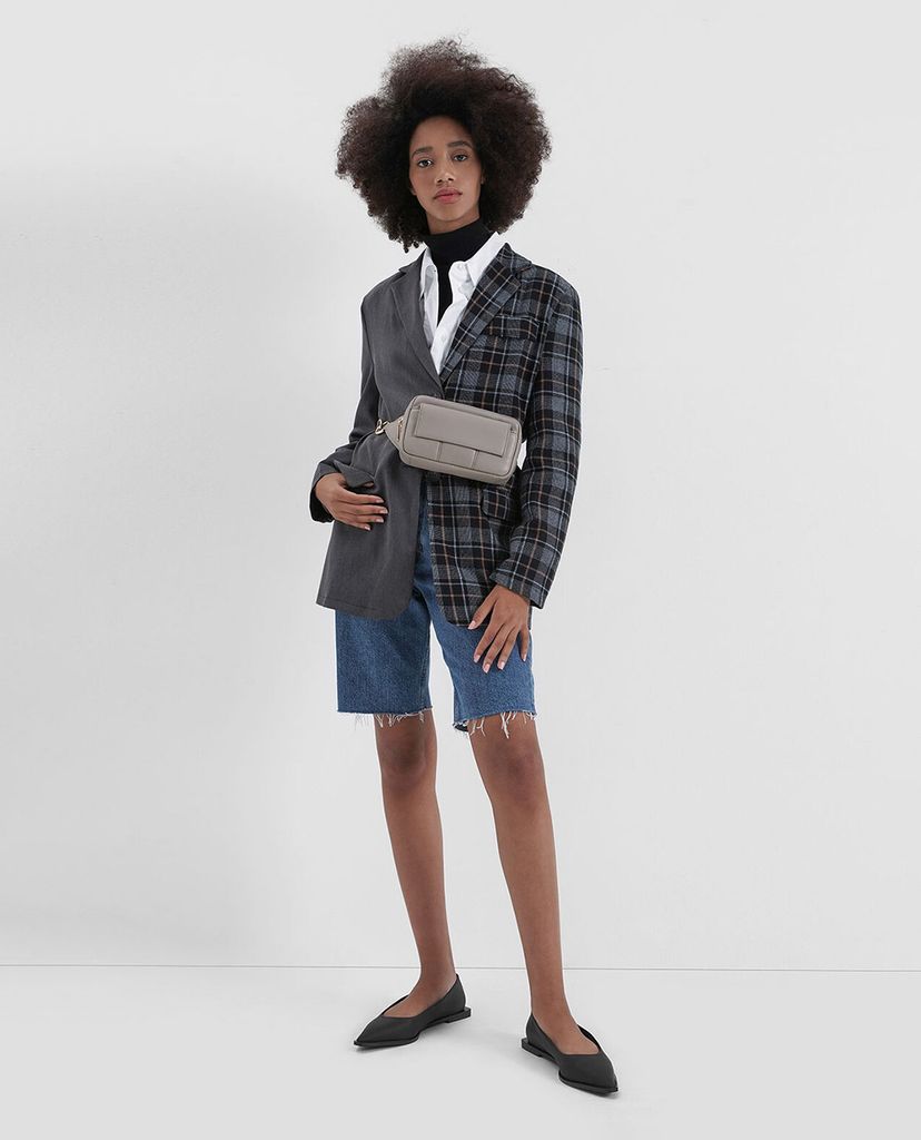 CHARLES & KEITH - Túi đeo chéo chữ nhật Quilted Rectangular