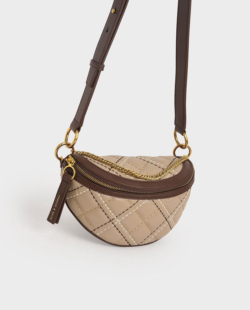 CHARLES & KEITH - Túi đeo chéo nữ hình bán nguyệt Half Moon