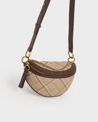 CHARLES & KEITH - Túi đeo chéo nữ hình bán nguyệt Half Moon