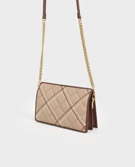 CHARLES & KEITH - Ví cầm tay nữ phom chữ nhật Quilted