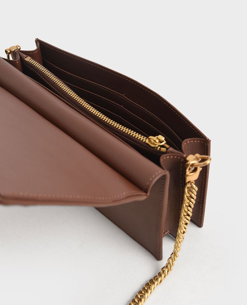 CHARLES & KEITH - Ví cầm tay nữ phom chữ nhật Quilted