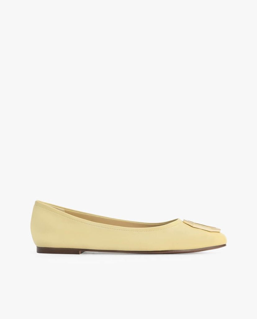 PEDRO - Giày đế bệt nữ mũi tròn Octagon Buckle Ballerina Leather