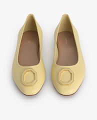 PEDRO - Giày đế bệt nữ mũi tròn Octagon Buckle Ballerina Leather