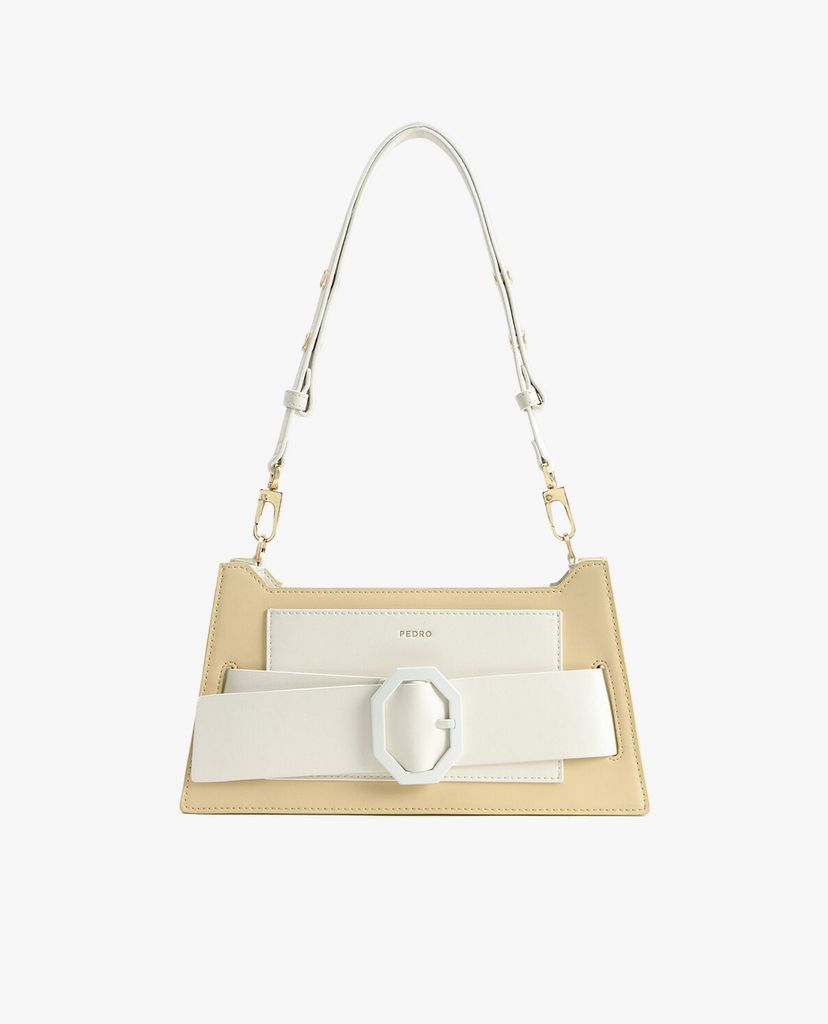 PEDRO - Túi đeo vai nữ hình thang Octagon Buckled Leather