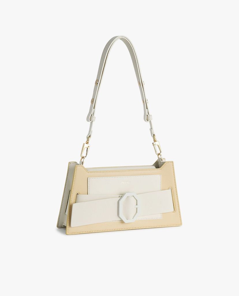 PEDRO - Túi đeo vai nữ hình thang Octagon Buckled Leather