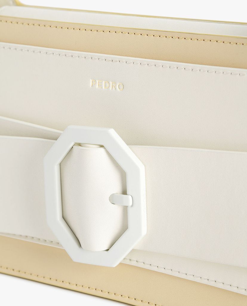 PEDRO - Túi đeo vai nữ hình thang Octagon Buckled Leather