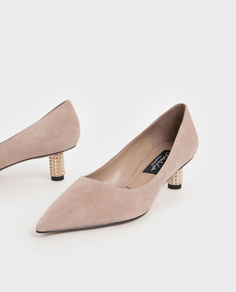 CHARLES & KEITH - Giày cao gót mũi nhọn Embellished Kitten
