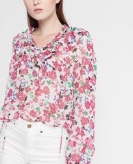 GIGI - Áo kiểu nữ tay dài phom suông Ruffles Shoulder Tied