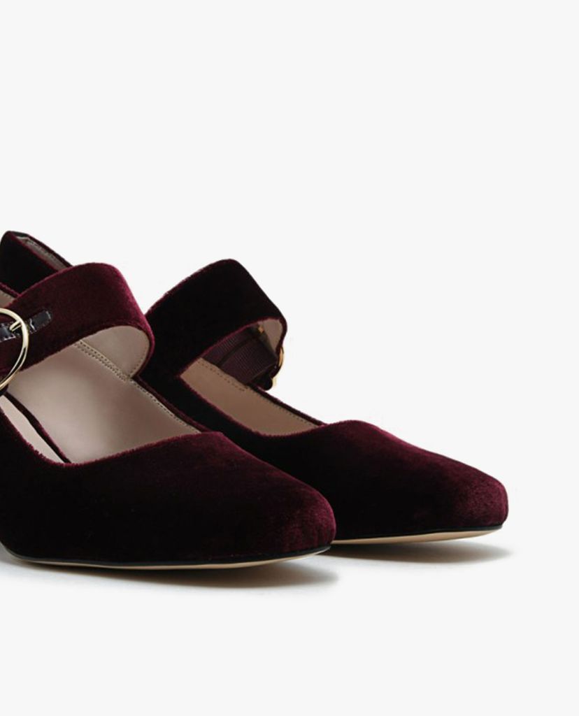 PEDRO - Giày sandals cao gót mũi tròn phối quai ngang thời trang
