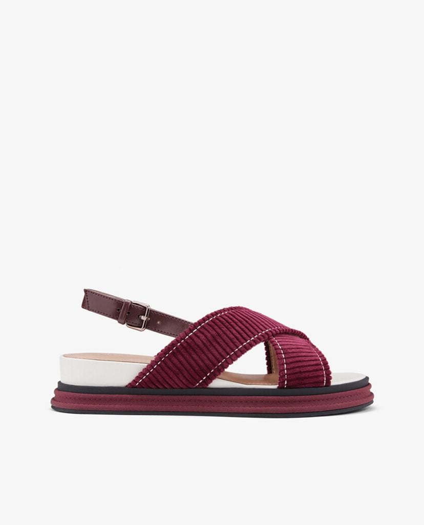 PEDRO - Giày đế xuồng sandals quai chéo Corduroy Slingback