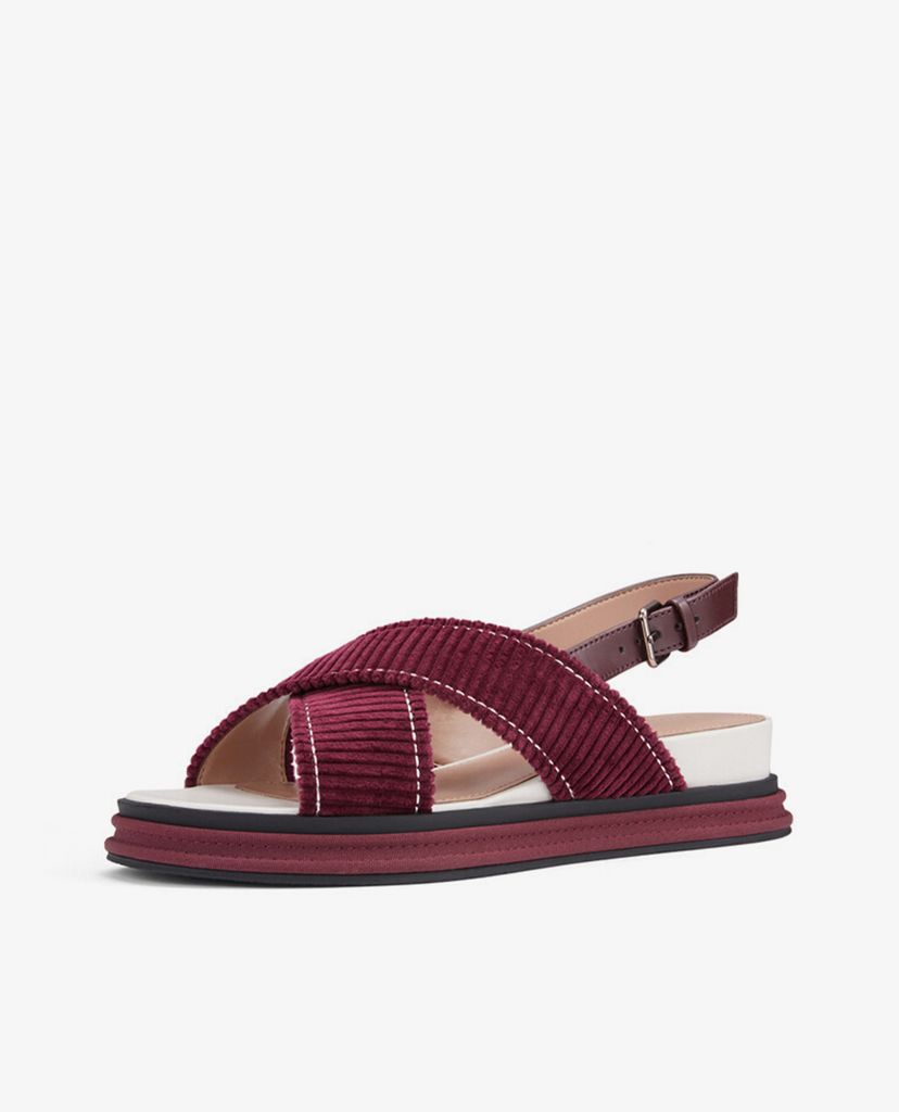 PEDRO - Giày đế xuồng sandals quai chéo Corduroy Slingback