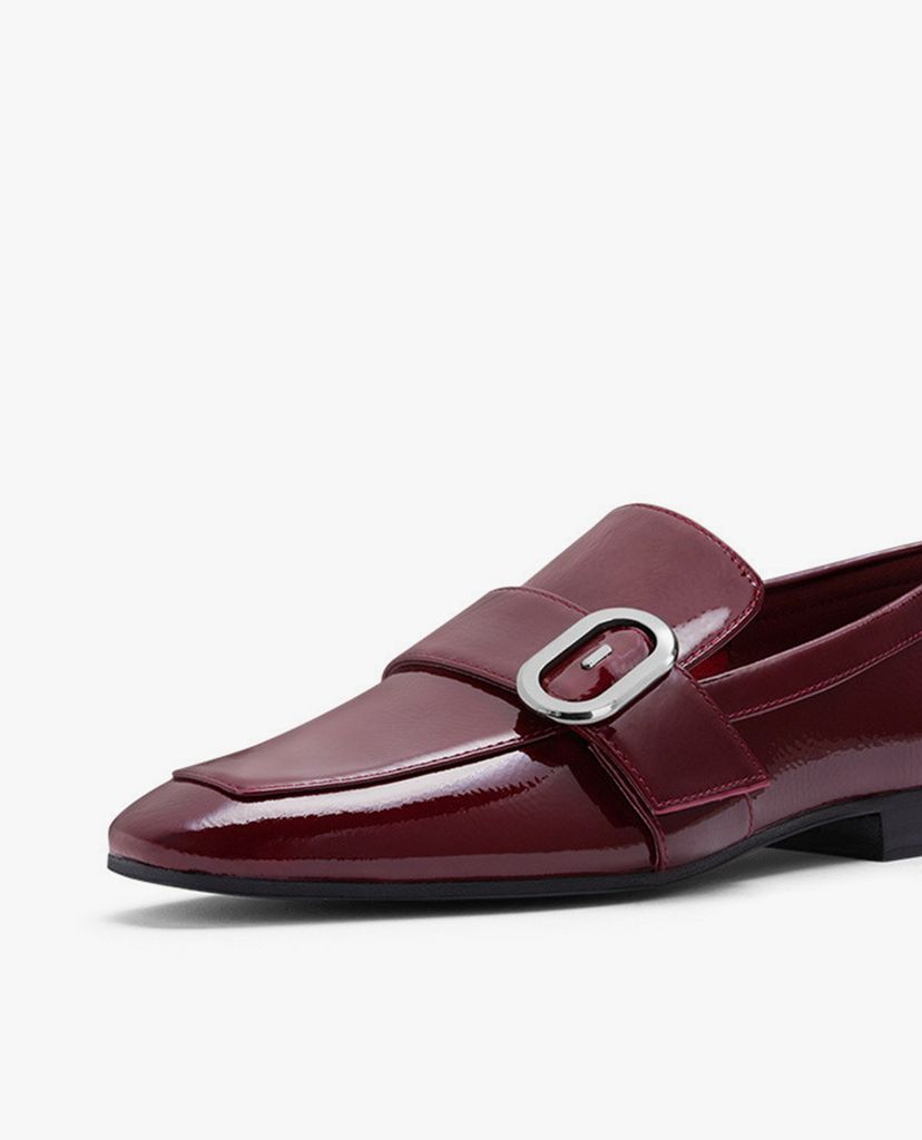 PEDRO - Giày đế bệt nữ mũi nhọn Buckle Square Toe Patent