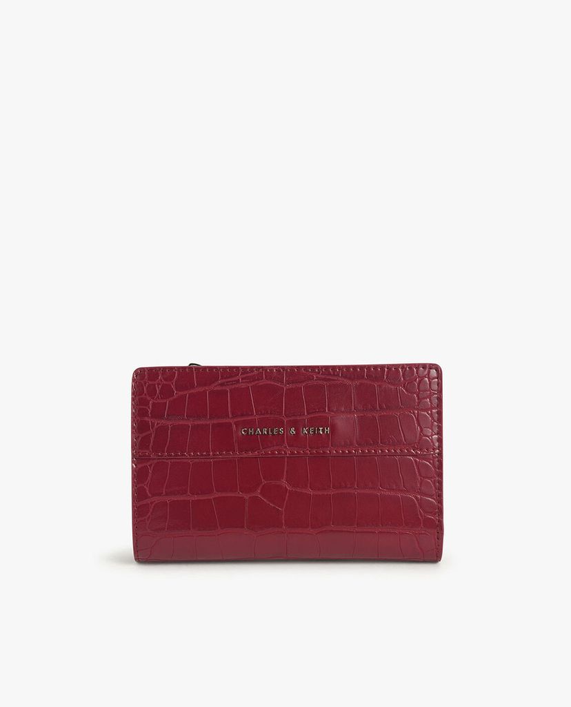 CHARLES & KEITH - Ví cầm tay chữ nhật Snap Button