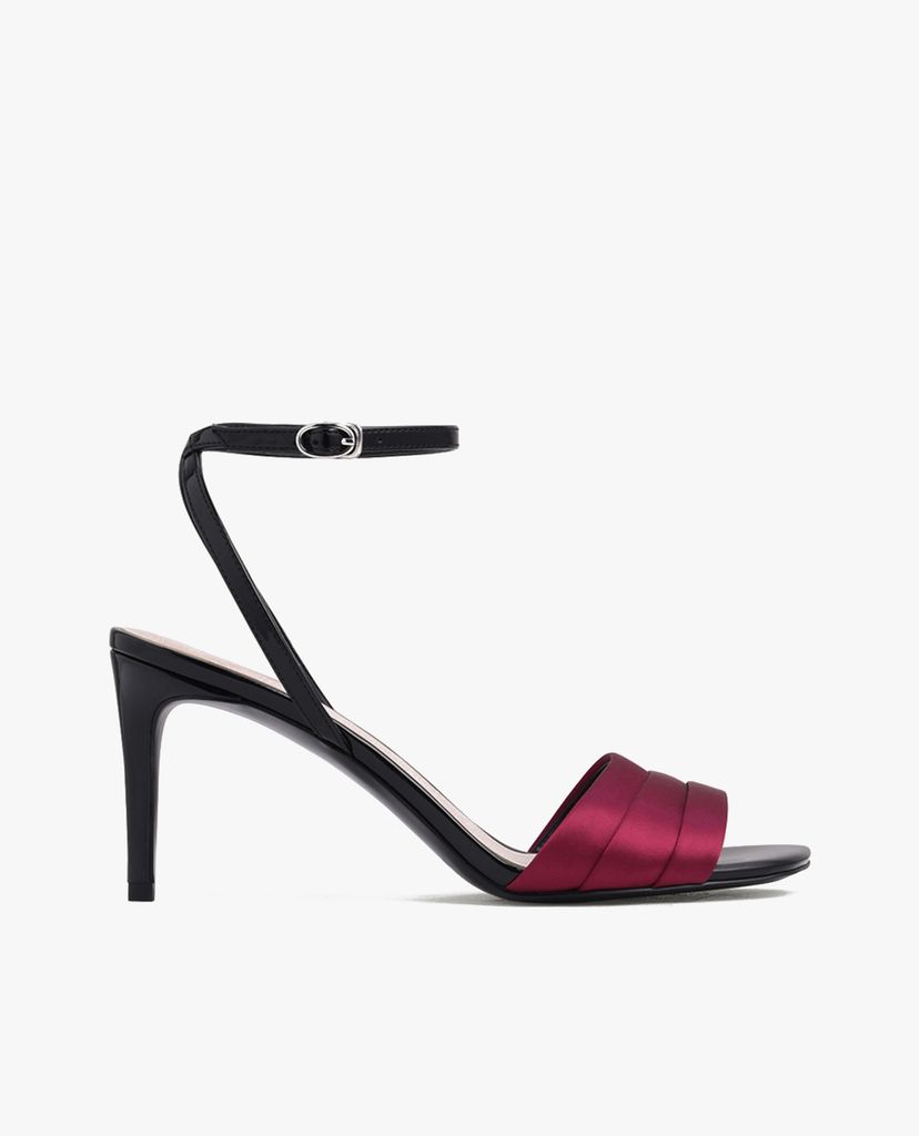 PEDRO - Giày sandals cao gót hở mũi Ankle Strap Satin