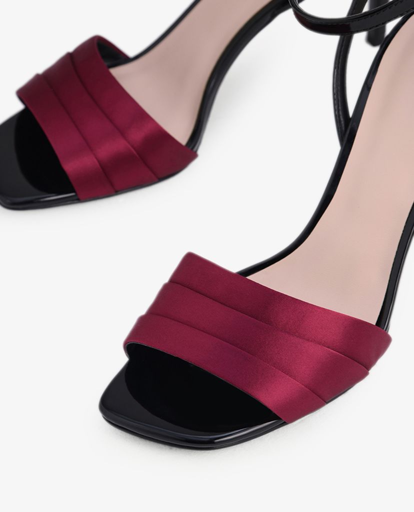 PEDRO - Giày sandals cao gót hở mũi Ankle Strap Satin