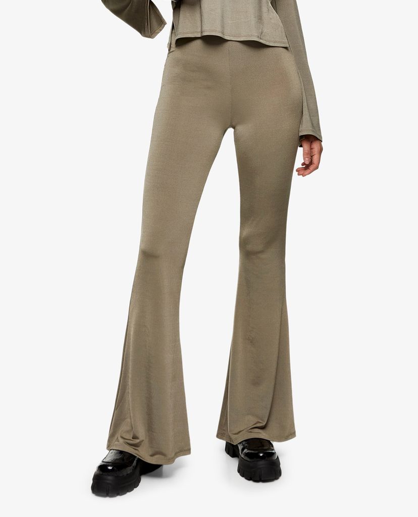 TOPSHOP - Quần kiểu nữ ống loe Khaki Slinky Flare