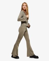 TOPSHOP - Quần kiểu nữ ống loe Khaki Slinky Flare