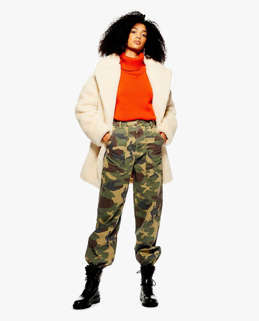TOPSHOP - Quần kiểu nữ Camouflage Cuffed Utility Cargo