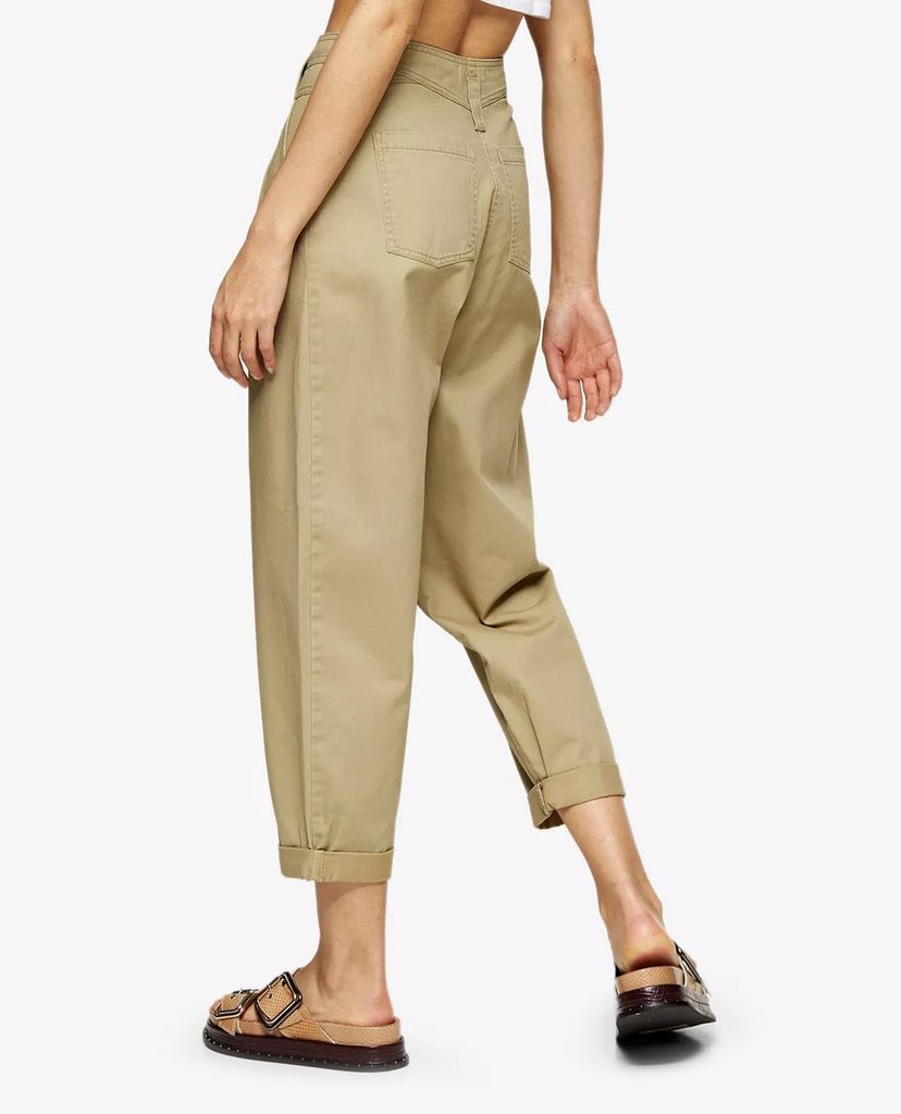 TOPSHOP - Quần khaki nữ ống rộng Khaki Tapered