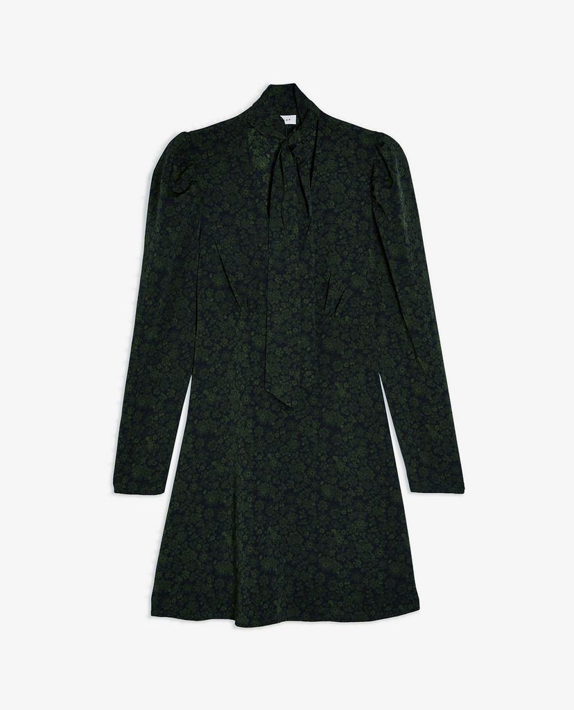 TOPSHOP - Đầm mini tay dài cổ V PETITE Khaki Archive