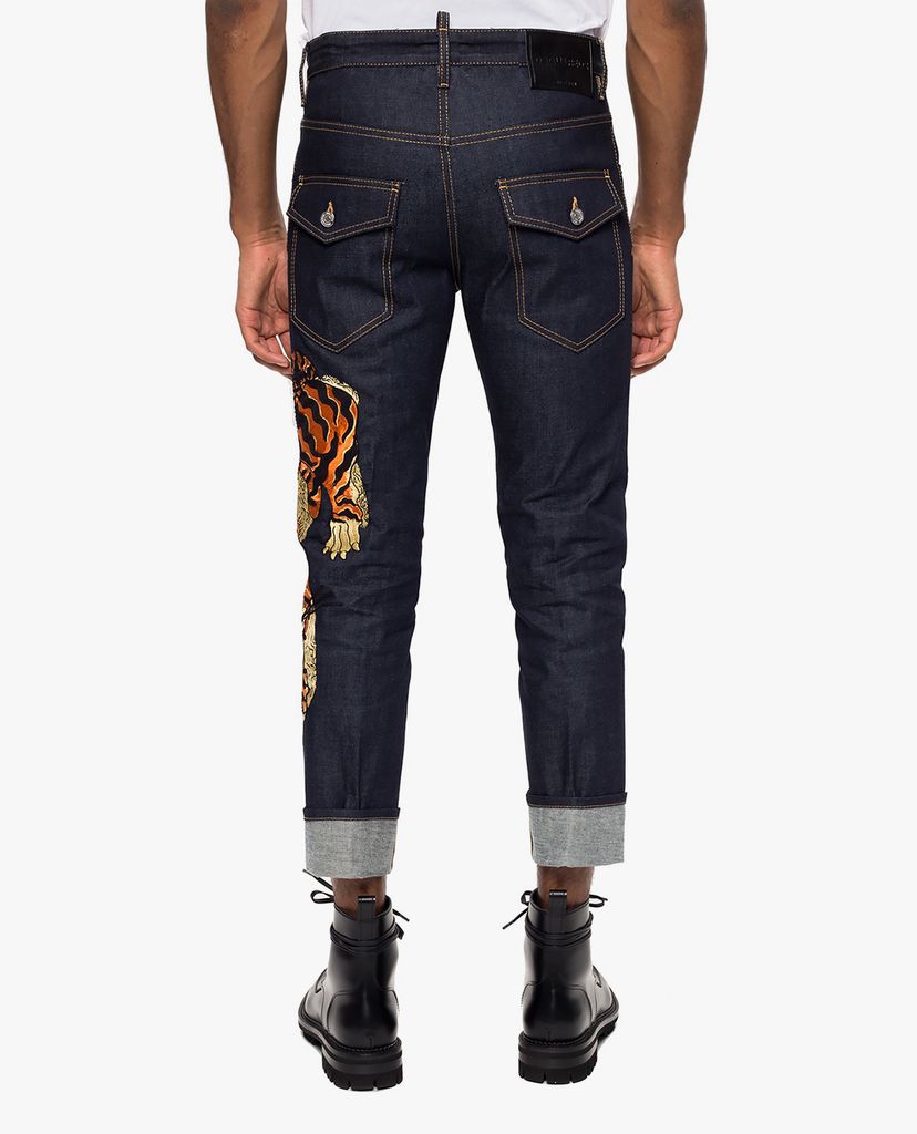 DSQUARED2 - Quần jeans nam xoắn gấu Run Dan Jean Print