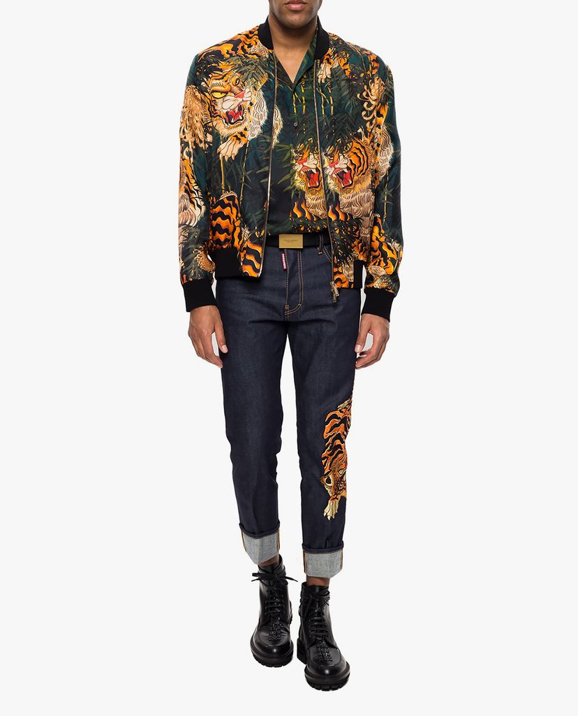 DSQUARED2 - Quần jeans nam xoắn gấu Run Dan Jean Print