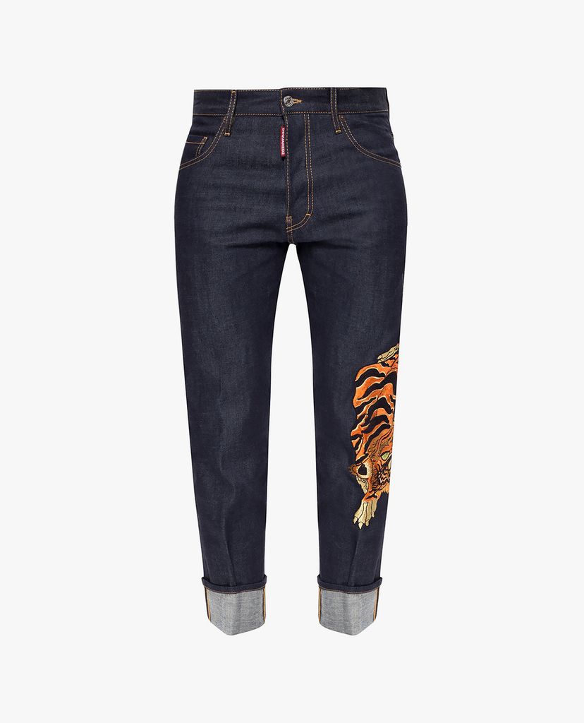 DSQUARED2 - Quần jeans nam xoắn gấu Run Dan Jean Print