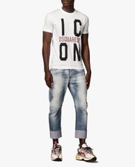 DSQUARED2 - Quần jeans nam phom ôm wash bạc