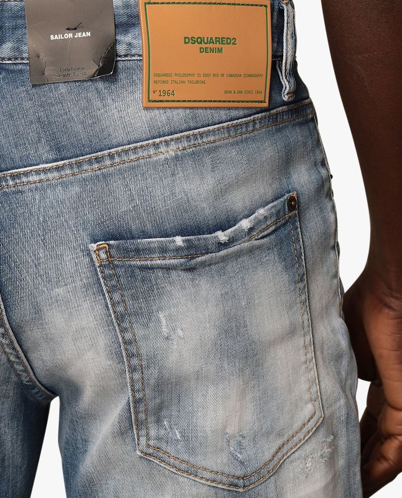 DSQUARED2 - Quần jeans nam phom ôm wash bạc